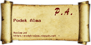 Podek Alma névjegykártya